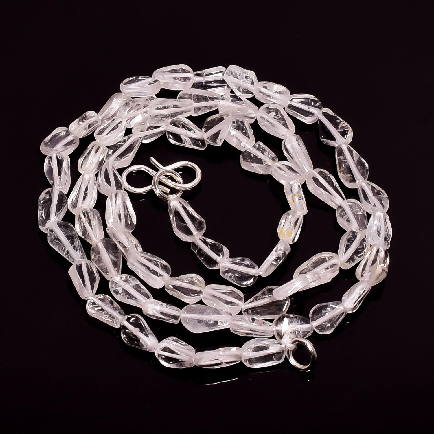 

Natural Crystal Gemstone Pear Smooth Beads Necklace 17 UB-3511 UB-3511