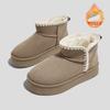 New brown velvet snow boots winter warm wool edge heightened thick-soled snow boots