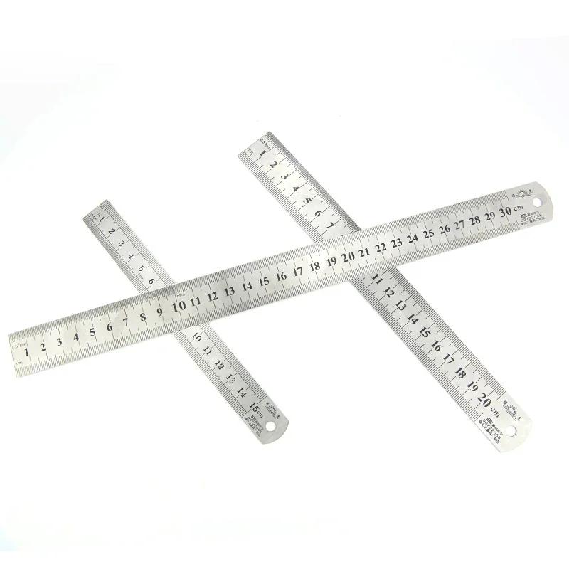 Straightedge Double Side Scale Metal Ruler High Quality Stainless Steel Woodworking Drawing Measuring Tools 0-15/25/30mm