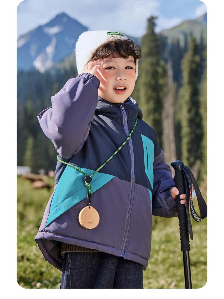 European Boys' Contrast Color Waterproof Thick Winter Jacket 2025 - New Baby & Toddler Cotton Outerwear