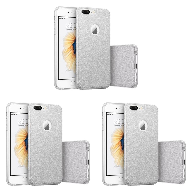 For Apple Iphone 7 Plus Protective Tpu Pc Glitter Phone Case With Full Coverage For Shock Absorption