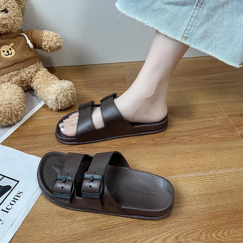 

Летние тапочки унисекс с мягкой подошвой: Пляжная обувь для дома и улицы Size 40 коричневый