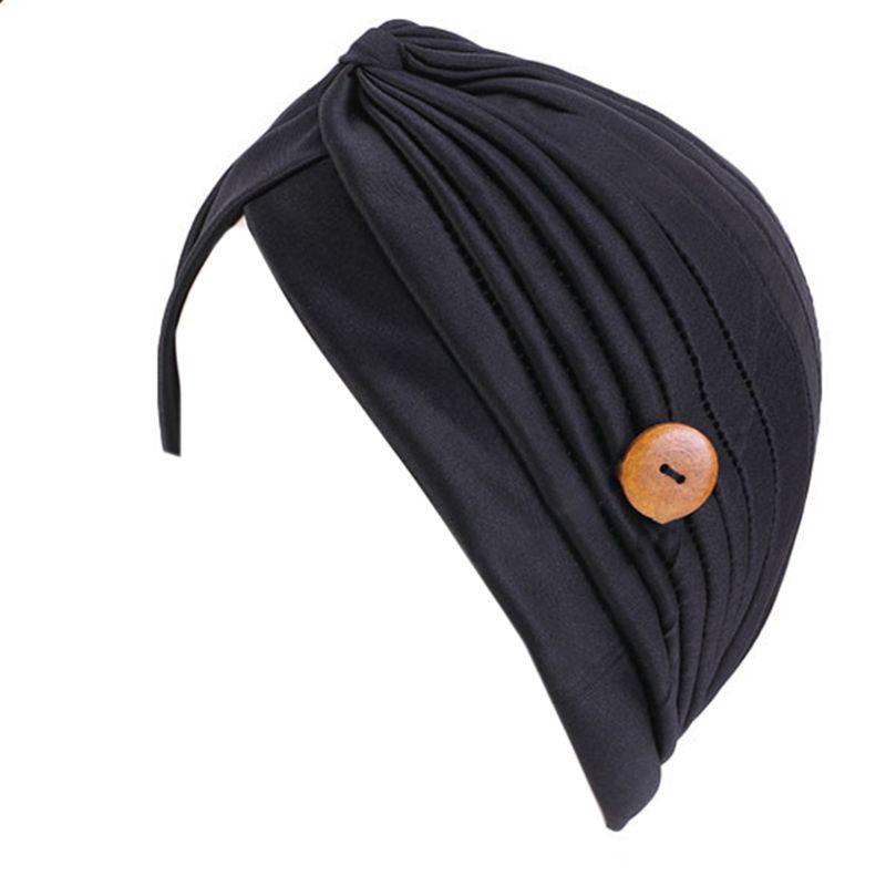 Buy Women Solid Color Hijab Bonnet Hat 