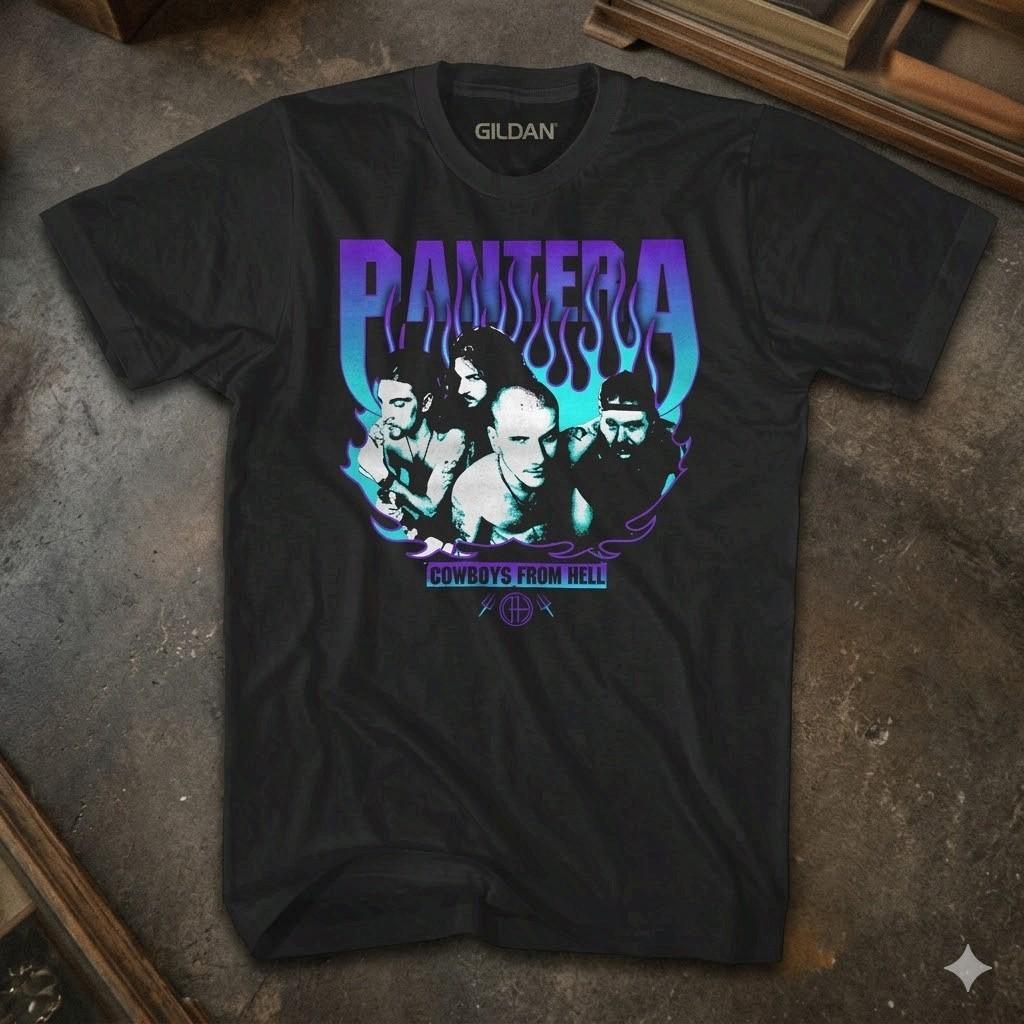NEW! Pantera Cowboys From Hell Mens T Shirt Heavy Metal Tee Free Ship XL