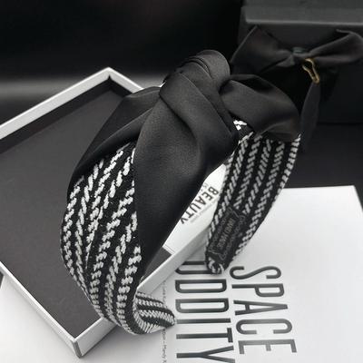 Neue geknotete Stirnbänder für Frauen Kopfschmuck Mädchen Vintage Haarspangen Stoff Breites Haarband Weicher Haarreif Haaraccessoires Kopfbedeckung