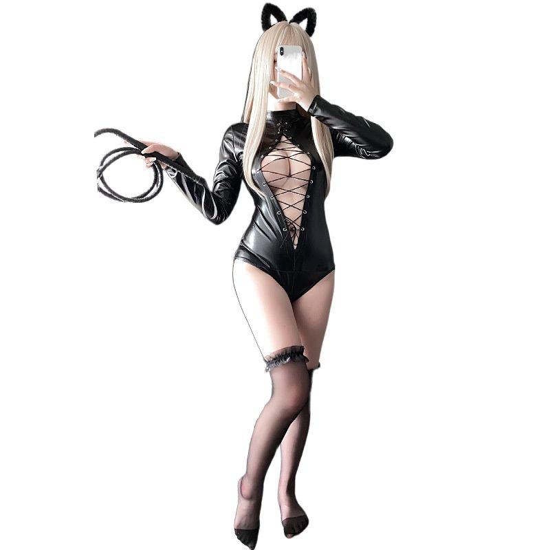 

Сексуальное нижнее белье, лак, кожа, искушение, мотоциклетная униформа, полая повязка, ненормальная кожаная сетка, шелковые чулки