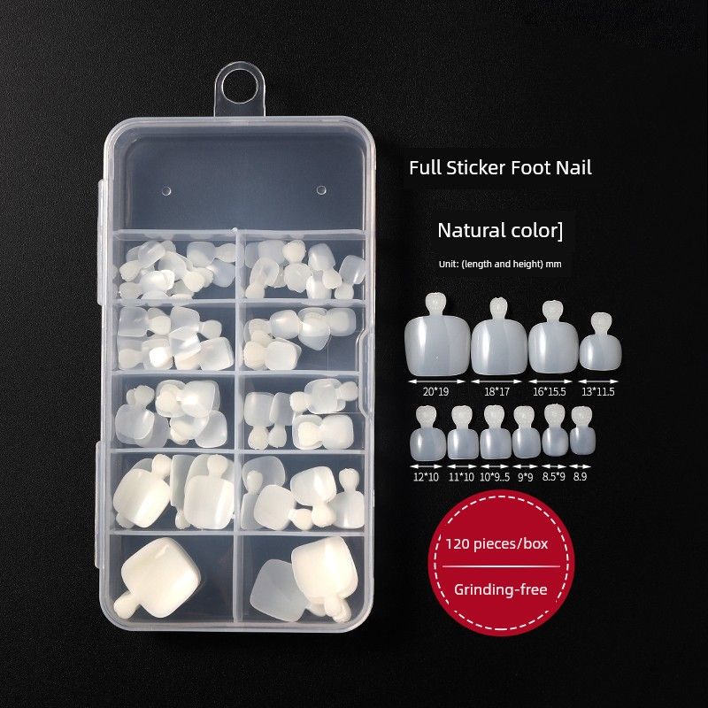 

Toenail Nail Stickers Ultra-Thin Seamless Nail Tip Short Fake Nail Tip Nail Tip Transparent Full Foot Pad Nail Tip Special Glue Ultra-thin Nature [120 pieces]]