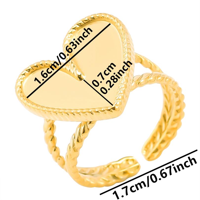 6pcs/lot Gold Plated Stainless Steel Base Rings Settings DIY Blank Knuckle Rings for Women Jewelry Charms Never Fade Wholesale