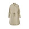 Women's Lapel Collar Tie-Waist Long Dress