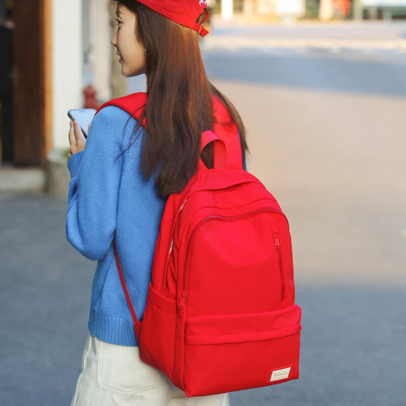Einfarbiger Studenten-Schulranzen Unisex Rucksack mit großer Kapazität Reise-Rucksack