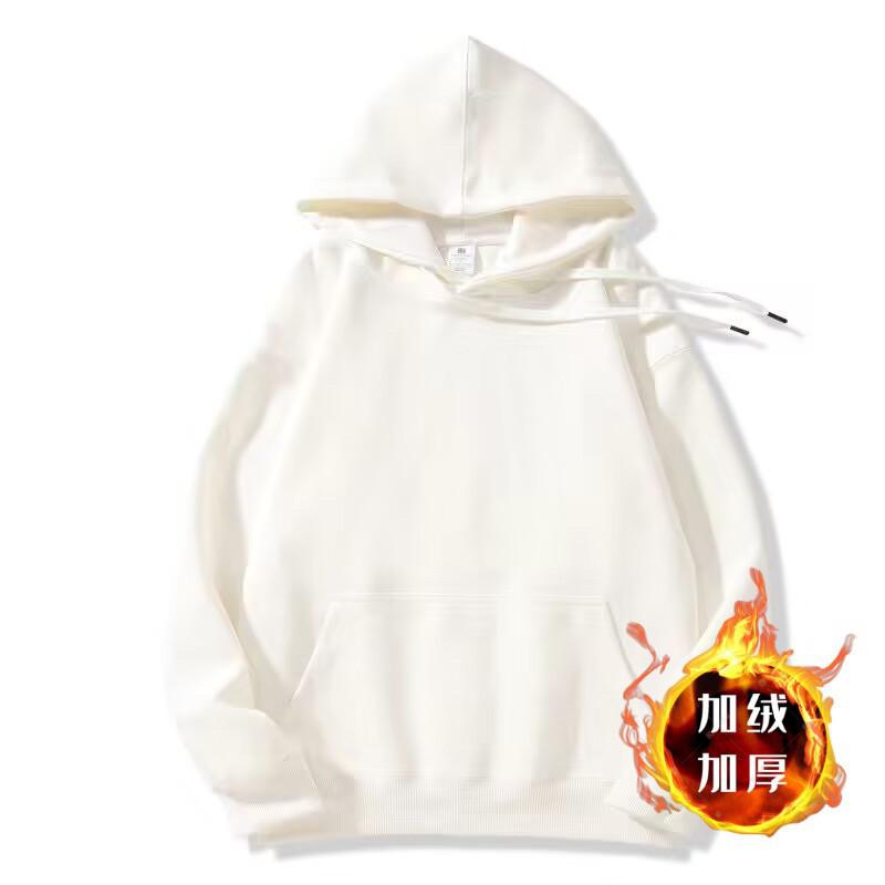 Men S Thick Fleece Lined Hooded Sweatshirt American Street Style