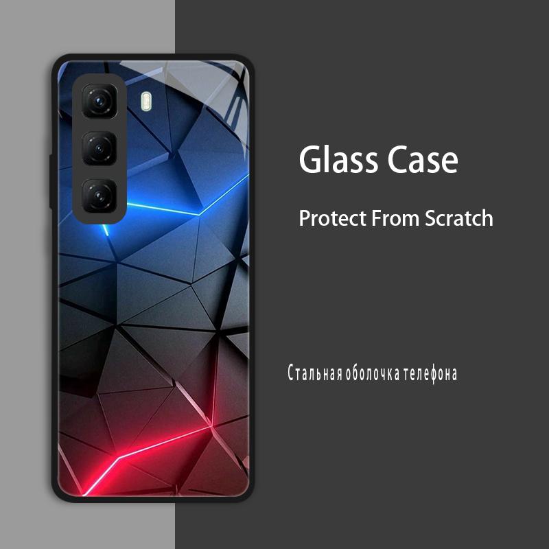 

Чехол из закаленного стекла для Infinix Hot 50 Pro Plus Чехлы Крышка Жесткий Бампер для Infinix Hot 50 Pro 4G 5G Hot50i Защитный чехол -Infinix Hot 50i 4G