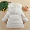 Kojenci Zimní parky Dívčí Péřové kabáty Zesílená móda Bavlněná vycpávka Bunda s kapucí pro miminko