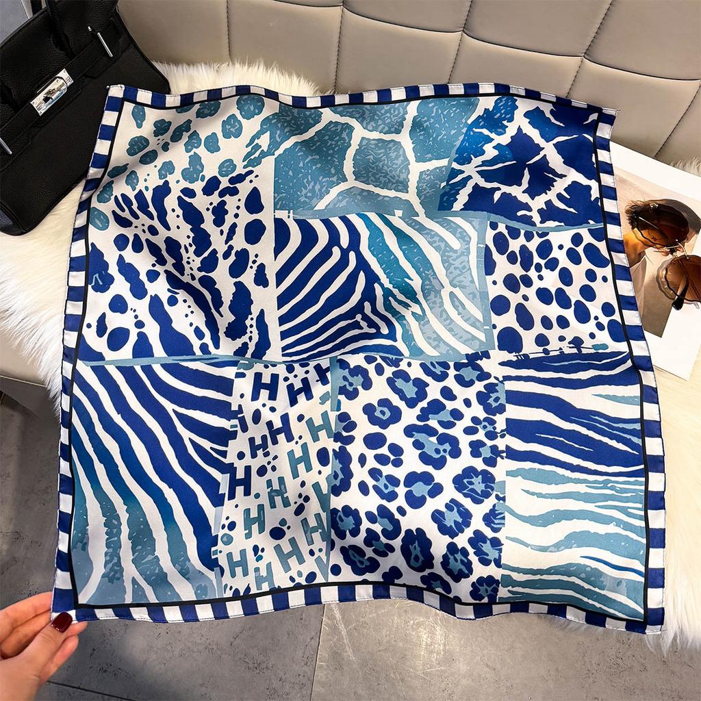 Fashion Square Fashion Foreign Style Small Silk Scarf Women'S Headband Decorative Scarf Dual-Purpose Small Square Scarf New Scarf
