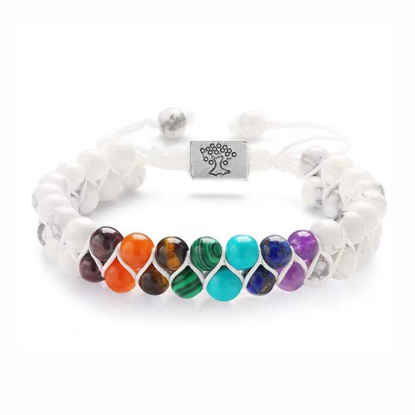 7 Chakra Multi-layer Bracelet For Men Yoga Stone Adjustable Woven Rope Chain Bangle Women Fashion Meditation Relaxation Jewelry