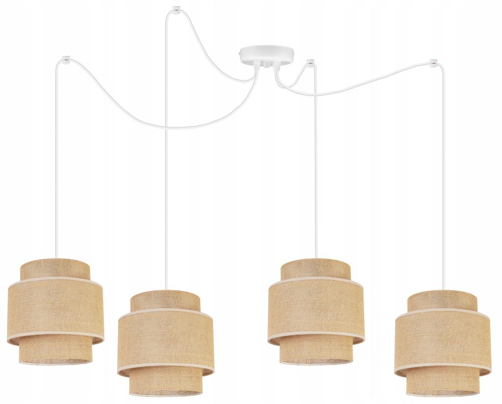 Hanging Lamp, Ceiling Chandelier, Lampshade, Boho Juta