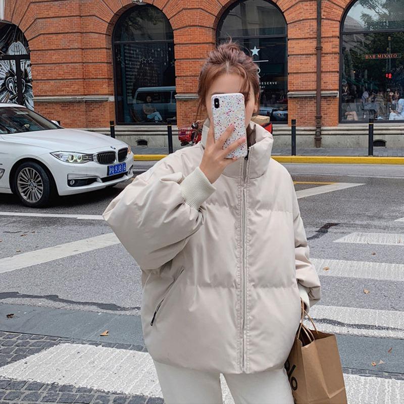 Winter cotton-padded clothes Women's short short short men's new down cotton student stand-up collar cotton-padded jacket Bread jacket