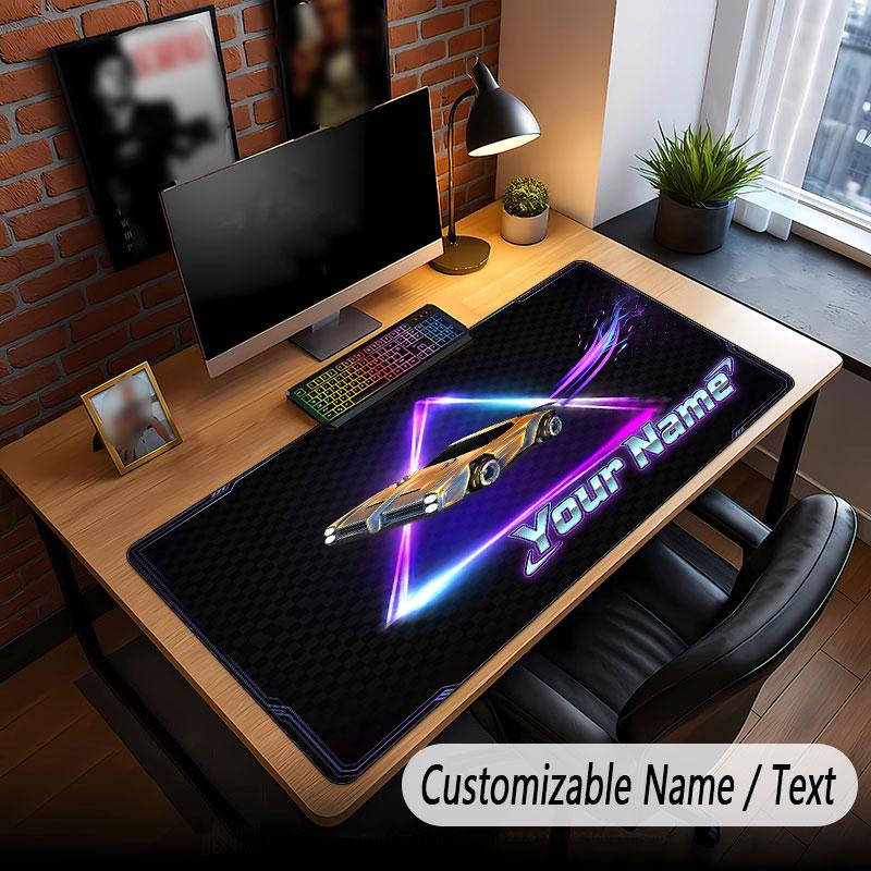 Custom Name Text Big Mouse Pad,Rocket League Soft Non Slip Extended Desk Mat For Home Office