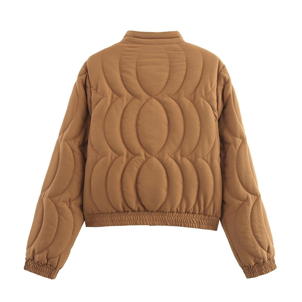 Women's Fashion Long-Sleeved Solid Color Embroidered Cotton Coat