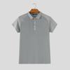 INCERUN T-shirt e Top da Uomo con Scollo a Revers, Manica Corta, Rete Trasparente, Patchwork