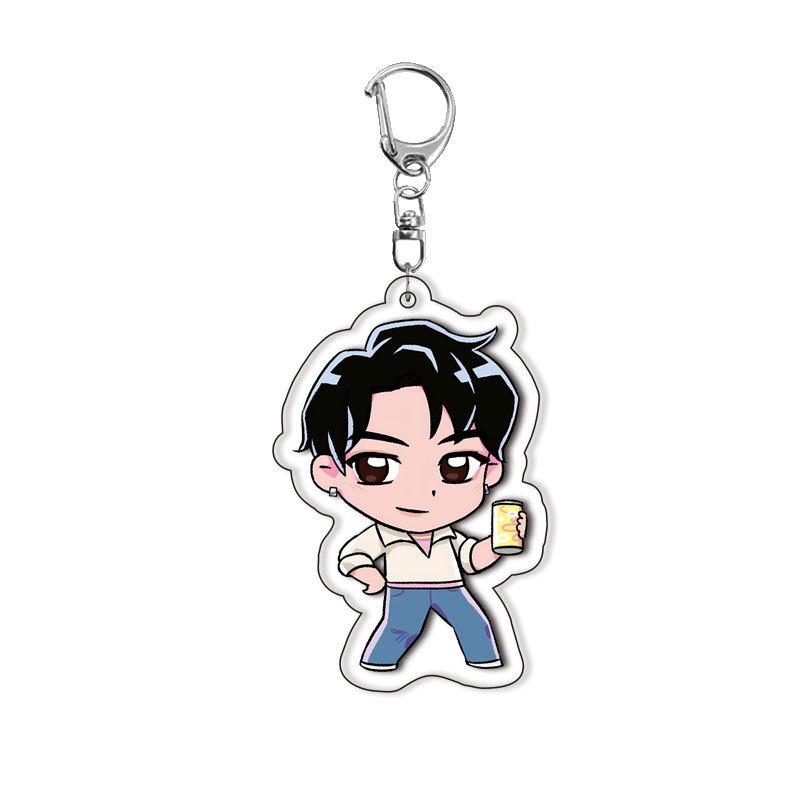 Cute Souvenir Kingring Kpop Demon Hunter Q Version Acrylic Keychain Friends Key Rings Lovely Bag Pendant Gift