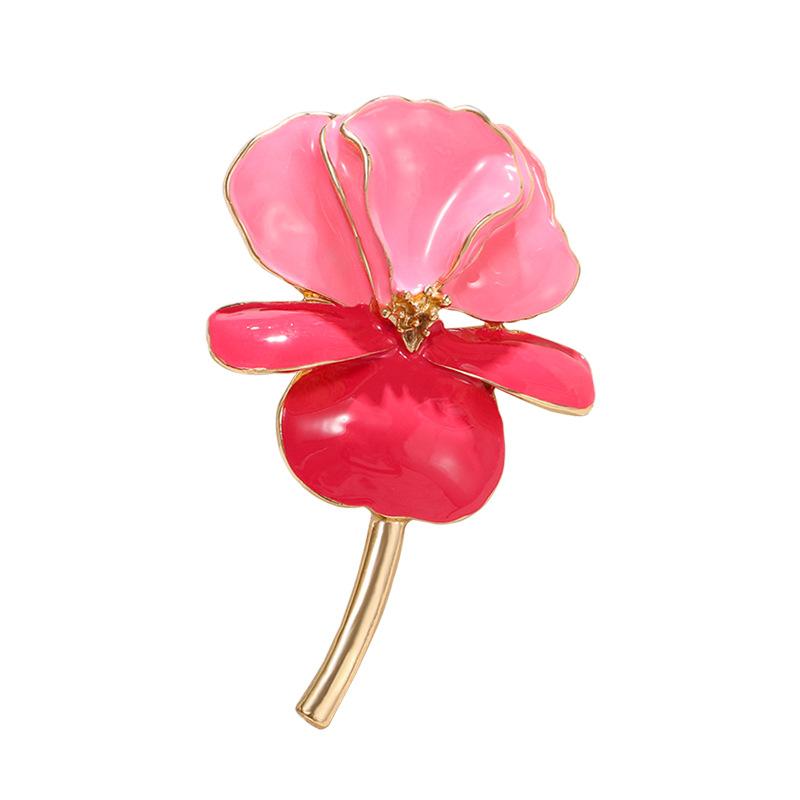 Enamel Craft Three-dimensional Painted Iris Fashion Retro Simple High-end Flower Brooch