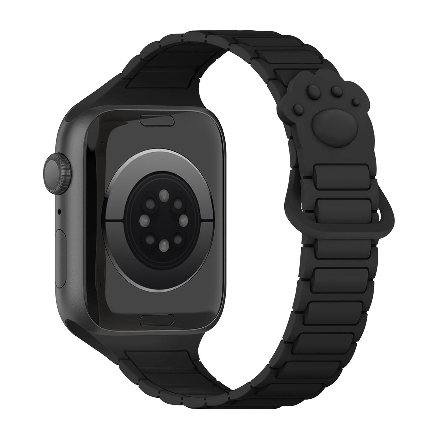 

Magnetic Buckle Watch Straps for Apple Watch Bands 49 46 42 44 45 41 40 38mm Dog Paw Silicone Bracelet for iwatch S11 10 Correa 44 45 46 49mm чёрный