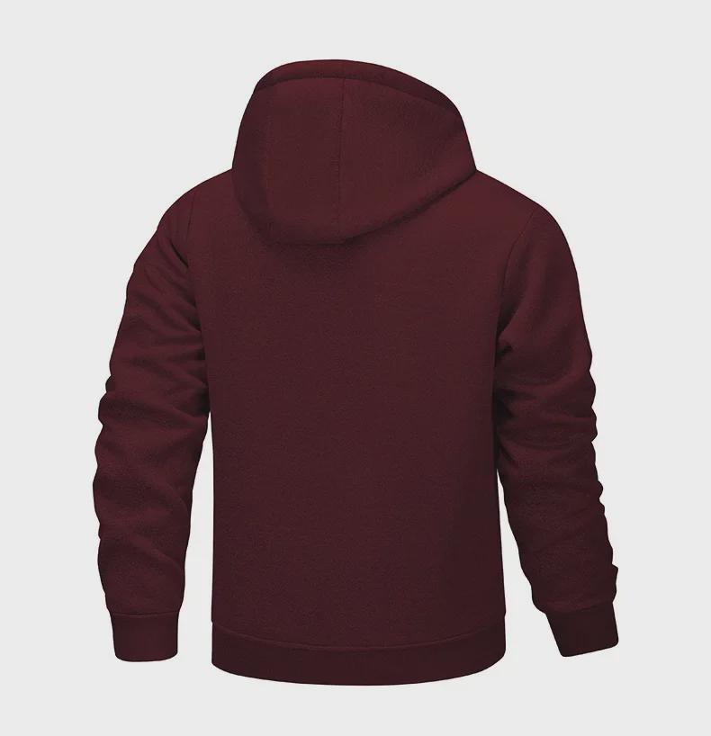 European Men's Lambskin Hooded Jacket - Warm, Windproof, Casual Autumn/Winter Wear