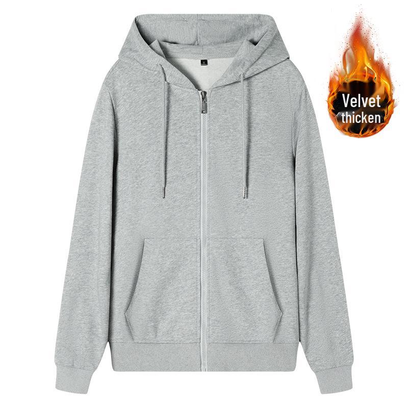 Men's 100% Cotton Hooded Zipper Cardigan Sweatshirt - 2025 Autumn/Winter Casual Loose Fit Jacket for Couples