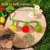Pet Supplies Bite Resistant Tomato Cat Teaser with Bell Boredom Relief Interactive Kitten Teaser Rope Self Play