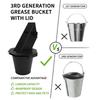 Grease Drip Catcher Grill Grease Bucket Fit for Traeger Heavy Duty Steel Heat Resist Kid Safe Closed Grease Drip Catcher