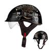 2025 new classic retro motorcycle helmet lightweight ABS material for men and women riding pedal breathable lining half helmet