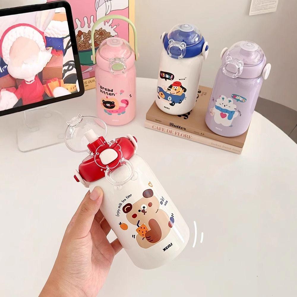 Cartoon Vacuum Cup Large Capacity Coffee Cup Portable Student Water Cup  for Students