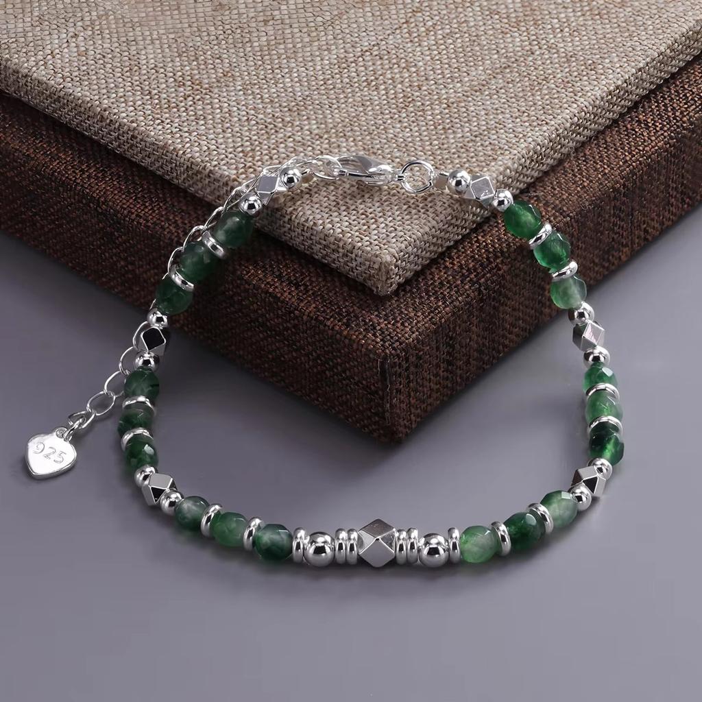PANJBJ 925 Sterling Silver Red Agate Bead Bracelet for Women Fish Shape Retro Bead Design Versatile Jewelry Gifts Dropshipping