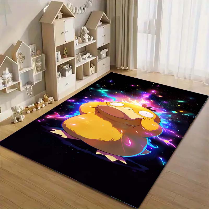 Pokemon Enton Süßer Teppich Schönes Cartoon-Enten-Design Waschbarer Anti-Rutsch-Teppich für Kinderzimmer