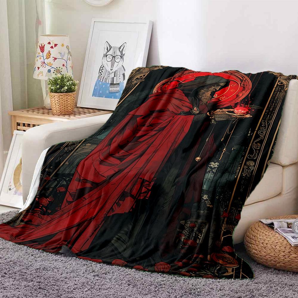 1pc Sorcerer, Crystal Blanket, Lightweight Flannel Throw Blanket For Sofa, Bed, Travel, Camping, Living Room, Office, Couch, Chair, And Bed