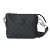 Double G Logo Detachable Shoulder Strap Canvas And Leather Messenger Bag Men Bags Black 723306-92THN-1000