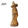 Spooky Witch Table Centerpiece Skull Figurine, Resin Skeleton Ornament, Gothic Creepy Halloween Decoration Statue for Tabletop Mantel Fine Carved