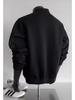 Unisex Henry Collar Semi-High Neck Fleece Sweatshirt - Heavyweight American Cleanfit, Perfect for Autumn/Winter