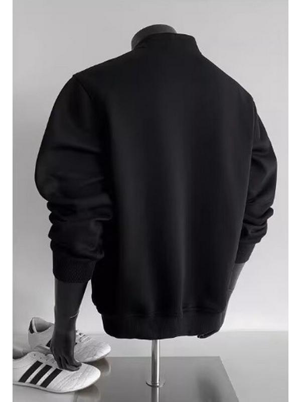 Unisex Henry Collar Semi-High Neck Fleece Sweatshirt - Heavyweight American Cleanfit, Perfect for Autumn/Winter