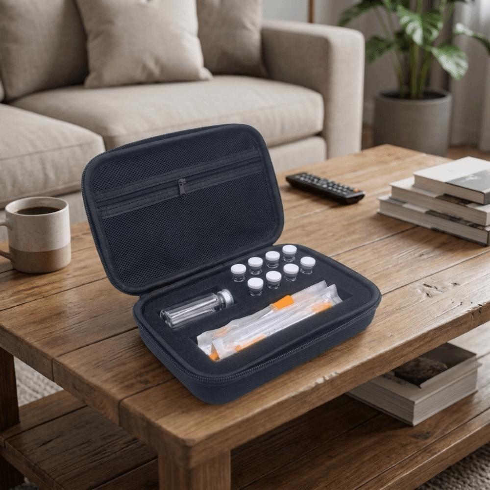 Multiple Slots Insulin Vial Storage Case Waterproof Dust-proof Essential Oils Carrying Box Foam Protective Wear-resistant