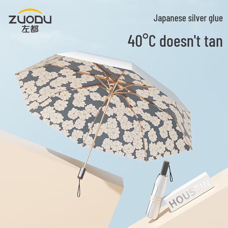 ZUODU Automatic Silver-Coated Sunshade Umbrella