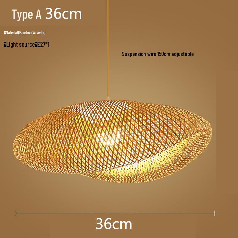 Bamboo Zen Pendant Light: Artistic Bamboo Weave Lantern for Tea Rooms and Tables