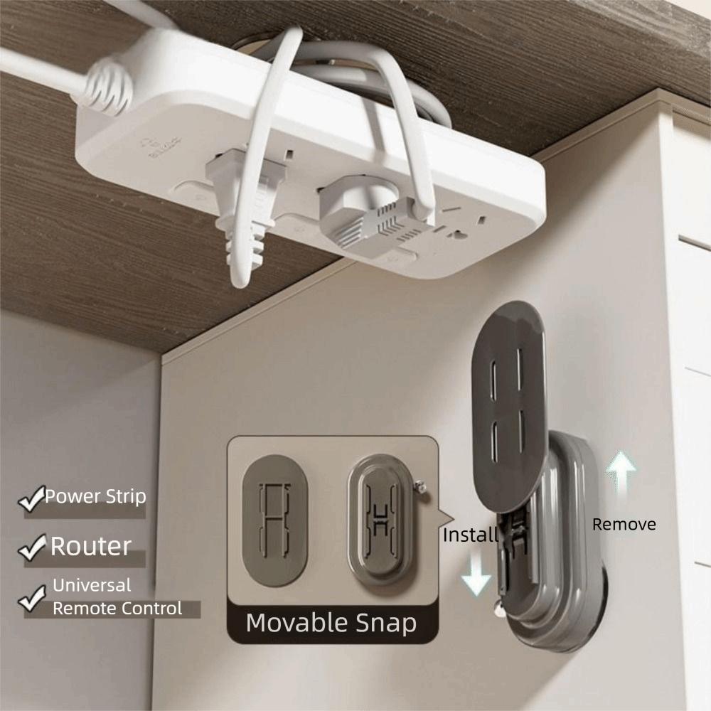Suction Cup 2 in 1 Power Strip Fixer Punch-Free Outlet Fixing Rack Hanging Power Socket Stand  Home