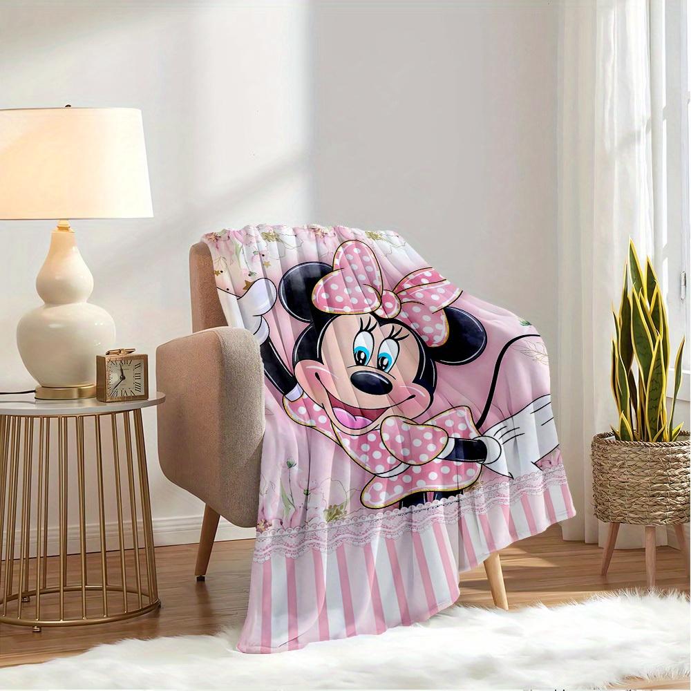 1pc Velvet Bedding Throw Blanket - Cute Minnie Mouse Design, Soft and Warm for Couch Cover,
