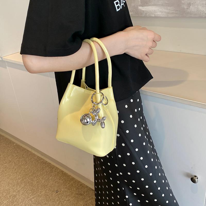 

High-end silver niche bucket bag women s 2024 new summer versatile messenger bag fashion super hot handbag жовтий
