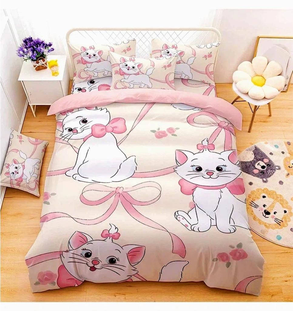 Cartoon Cat Duvet Cover pillowcase Bedding Bedroom Decoration Children Gift adult Single Double bed Large SizeZip Duvet Cover