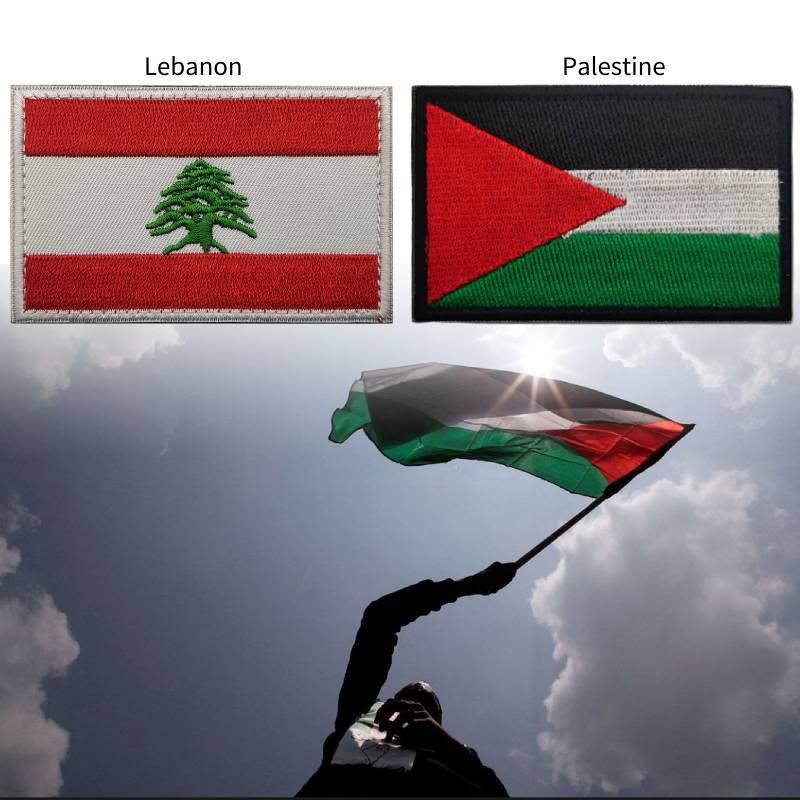 Palestine Lebanon Embroidered Flag Patch Badge For Clothes Hat Decor Backpacks