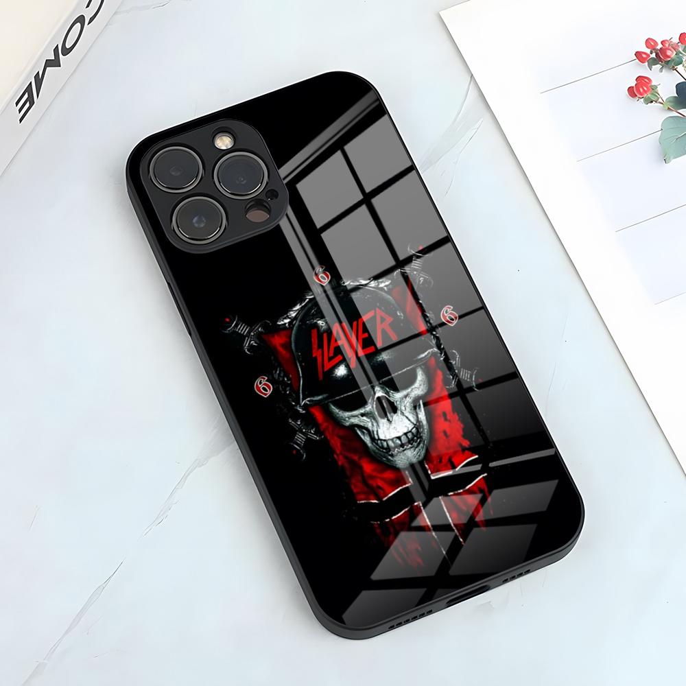 S-Slayer Metal Rock Band Handyhülle Für IPhone 17 Pro Max 15 Pro 16 14 Plus 12 13 Mini 11 Pro Stoßfeste Glasabdeckung