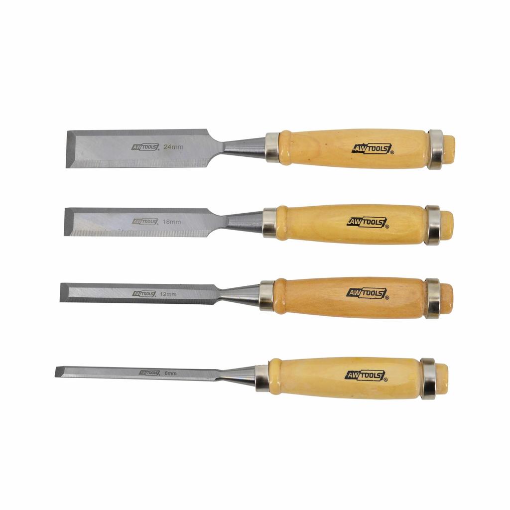 Awtools Zestaw Dłut Z Drew. Uchwytami 4 Szt.6 12 18 24 Mm